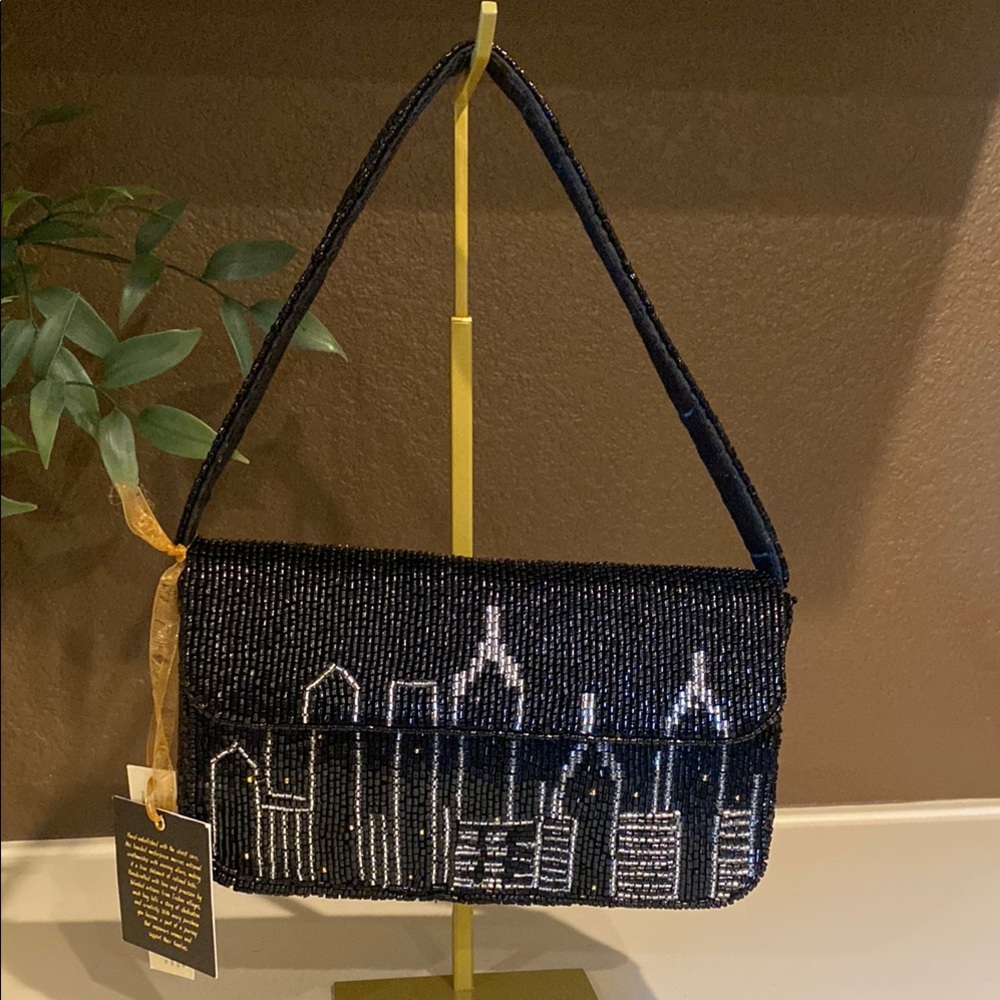 Viral New York Black Beaded  Bag
